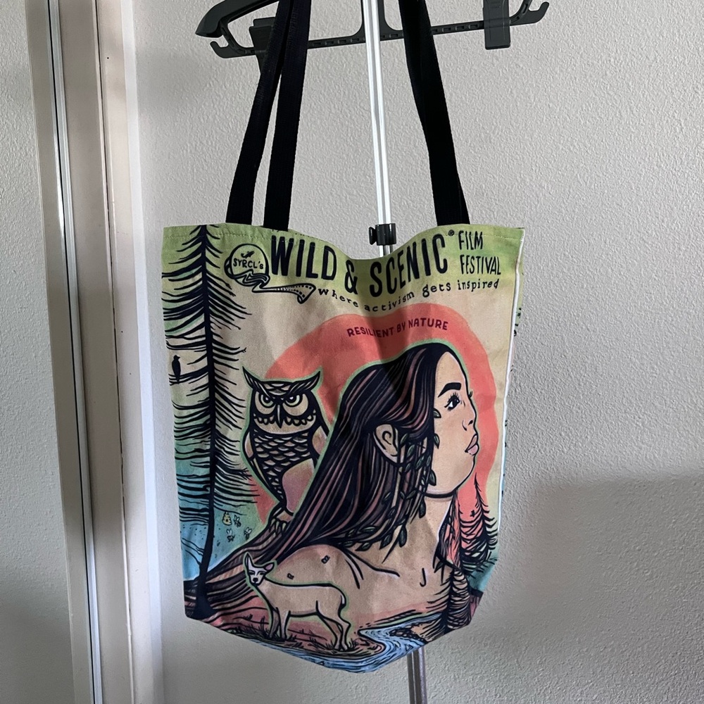 Wild & Scenic Festival Artistic Canvas Tote Bag - Multicolor